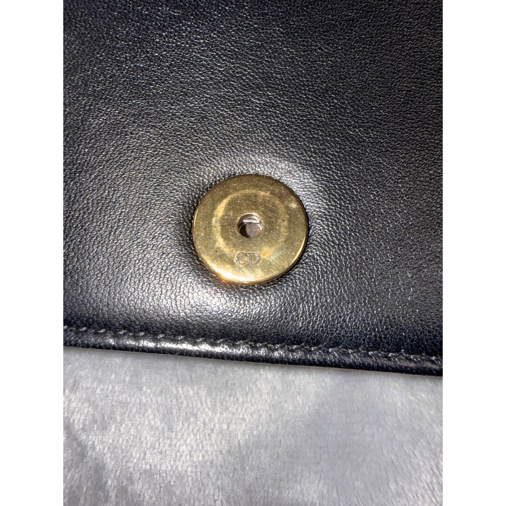 Dior Diorama Wallet on‎ Chain Black Studded Leather Gold Hardware With COA - Picture 8 of 15